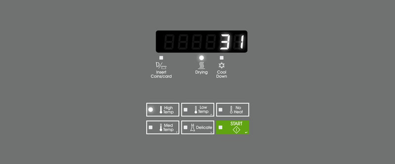 Sécheuse électrique commerciale Huebsch de 7 pi3 à chargement frontal avec compatibilité avec les cartes - blanche - HDENYRGS176CW01