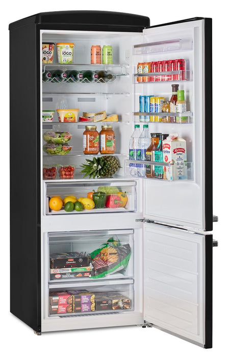 Réfrigérateur Classic Rétro d’Unique de 28 po et de 17 pi3 à congélateur inférieur - noir - UNQ-455L B AC