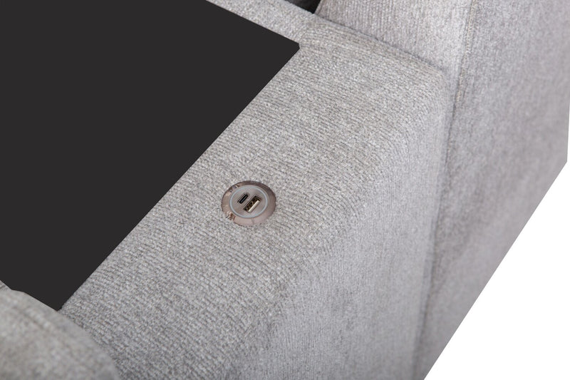 Sofa sectionnel de droite Vault 6 pièces avec causeuse-lit, 2 fauteuils de rangement et fauteuil long de rangement - gris