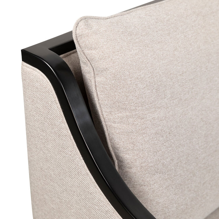 Fauteuil d’appoint Posh de 28,14 po en tissu avec coussins de dossier et de siège amovibles et pattes en bois - beige