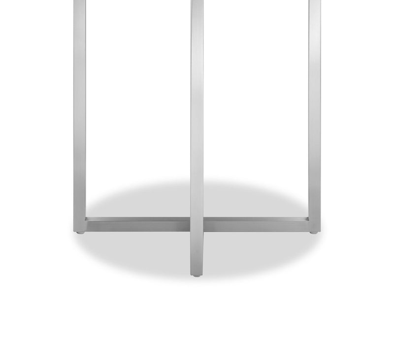 Table de bout ronde moderne Sampson en marbre de 20 po - blanc