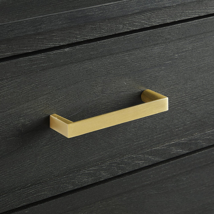 Table de nuit Alia de 18 po (l) x 25,75 po (H) à 2 tiroirs avec touche dorée - noire