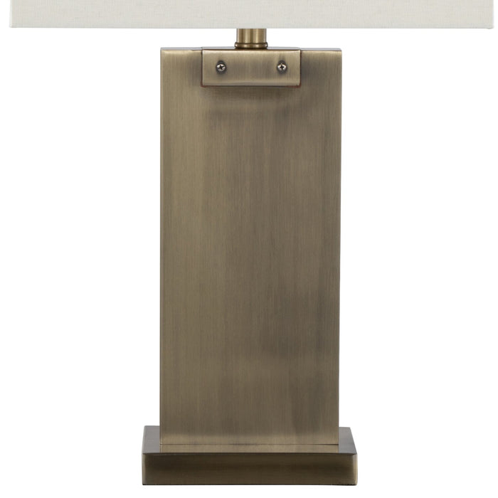 Lampe de table Nolan de 26 po en métal laiton antique 