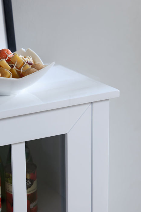 Armoire de rangement décorative Tessa de 31,5 po - blanche 