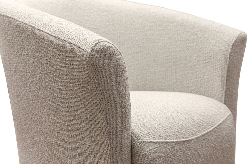 Fauteuil d’appoint Ethan de style gondole de 31 po en tissu d’apparence lin avec pattes en bois - lin 