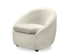 Fauteuil d’appoint courbé Lola de 28,7 po en tissu de chenille bouclé avec coussin de siège amovible - blanc