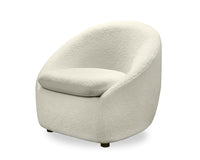  Fauteuil d’appoint courbé Lola de 28,7 po en tissu de chenille bouclé avec coussin de siège amovible - blanc