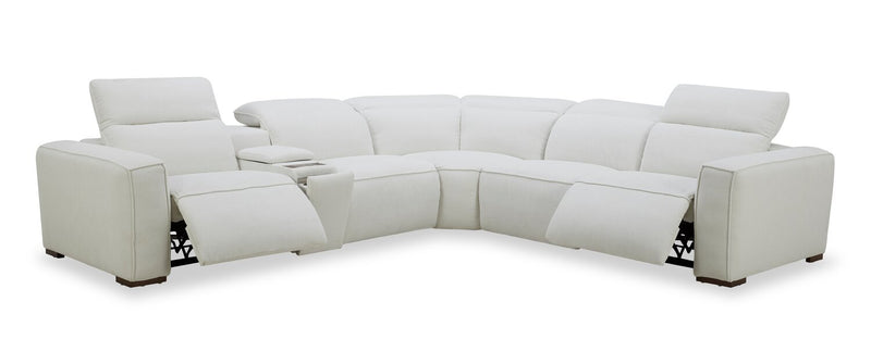 Sofa sectionnel inclinaison électrique Essence 6 pièces avec appuie-têtes électriques - ivoire
