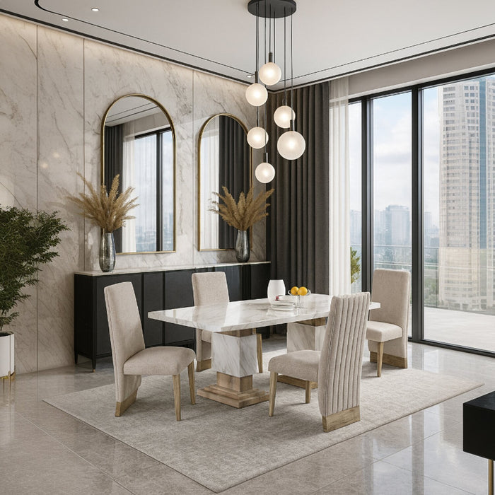 Ensemble de salle à manger Vega 5 pièces - naturel