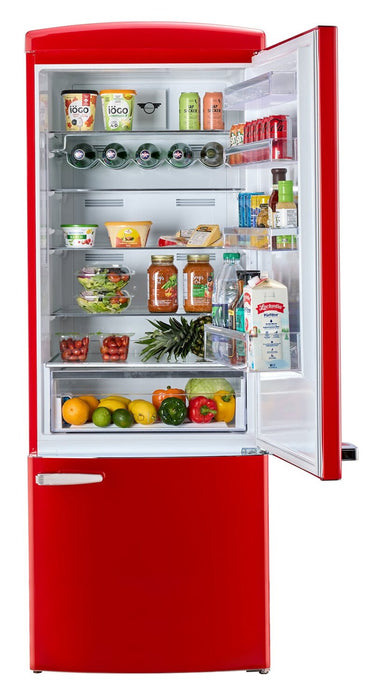 Réfrigérateur Classic Rétro d’Unique de 28 po et de 17 pi3 à congélateur inférieur - rouge - UNQ-455L R AC
