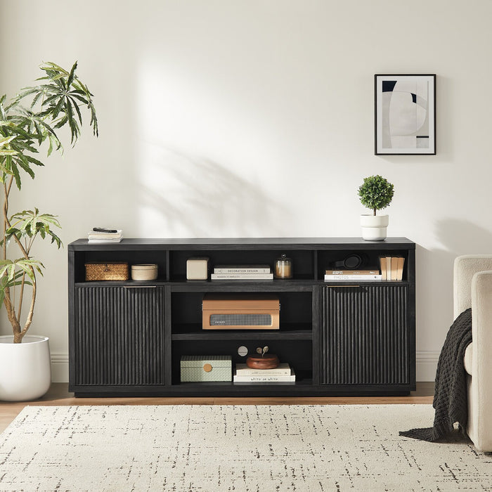 Meuble pour téléviseur Brenner de 64 po avec rangement et système de gestion des câbles pour téléviseurs jusqu’à 60 po - anthracite