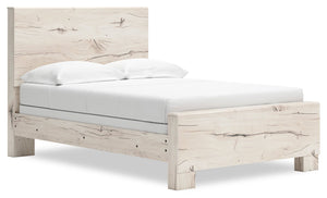 Lit à panneaux Derekson avec tête de lit et cadre de lit, blanc rustique - format lit double