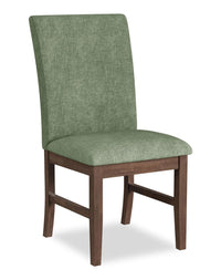  Chaise de salle à manger Rain avec siège et dossier rembourrés en tissu - verte