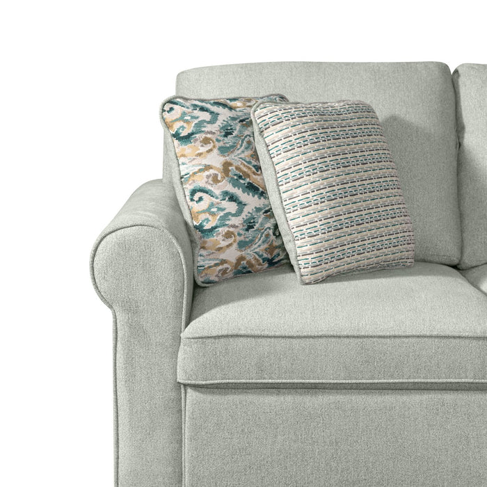 Sofa-lit sectionnel enveloppant de droite Haven de Scott Living 3 pièces en tissu de chenille - bleu écume de mer 