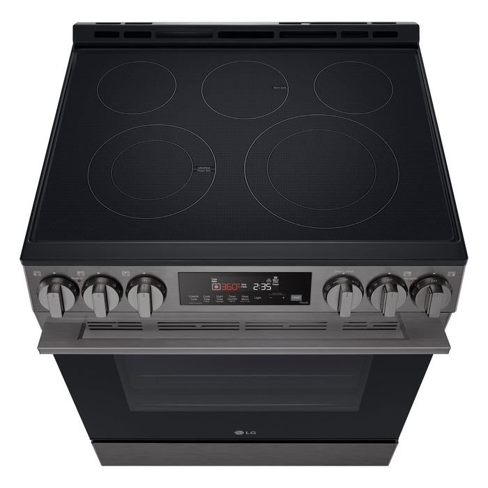 Cuisinière intelligente électrique LG de 6,3 pi3 avec friture à air - acier inoxydable noir - LSEL6333ZE 