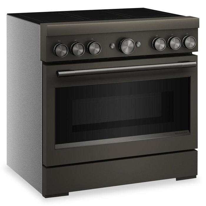 Cuisinière à induction KitchenAid de 5,1 pi3 et de 36 po avec friture à air sans préchauffage - minerai noir - KFIS936SBE 