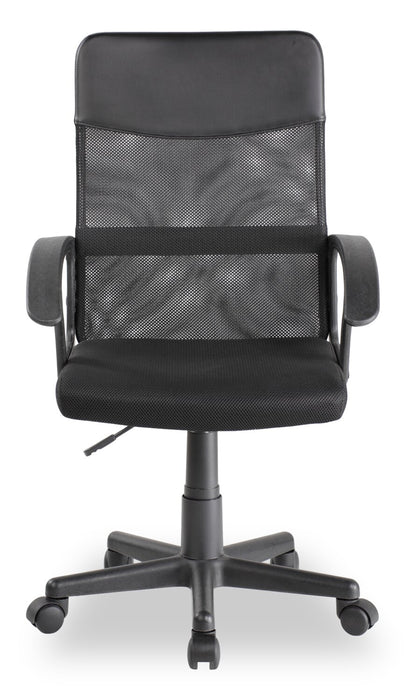Chaise de bureau Pixel de 22 po en tissu à mailles avec soutien lombaire - noire