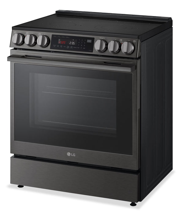 Cuisinière intelligente électrique LG de 6,3 pi3 avec friture à air - acier inoxydable noir - LSEL6335ZE