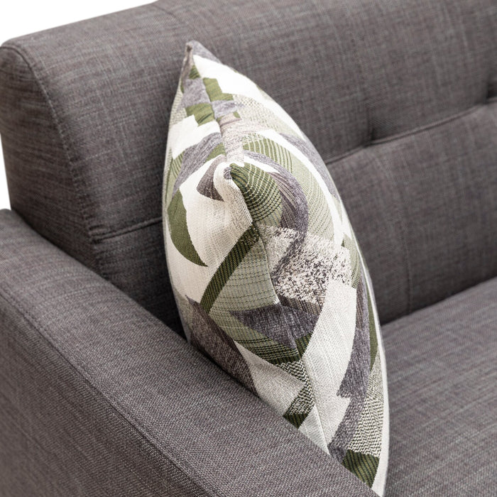 Sofa Freeman de Kort & Co. de 80 po de format condo en tissu d’apparence lin avec base et pattes en bois - gris anthracite