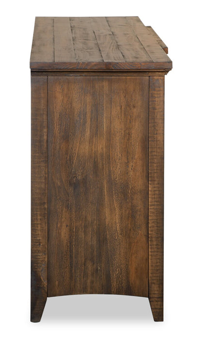 Meuble pour téléviseur traditionnel Wesley de 80 po avec rangement et système de gestion des câbles pour téléviseurs jusqu’à 85 po - muscade grillée