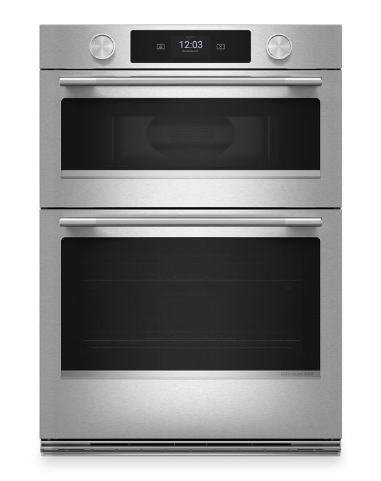 Four mural combiné intelligent électrique KitchenAid de 30 po - acier inoxydable PrintShield<sup>MC</sup> - KOEC730SPS