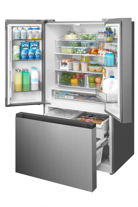 Réfrigérateur Midea de 22,6 pi3 et de 33 po de profondeur comptoir à portes françaises avec machine à glaçons - MRF23I7AST