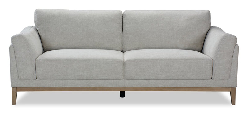 Sofa Valley de 83,5 po en tissu avec base et pattes en hévéa - sable