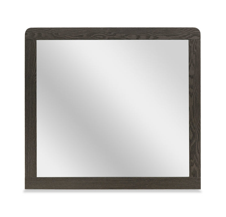 Ensemble de chambre à coucher Sable gris foncé 5 pièces avec lit, commode et miroir - format lit double