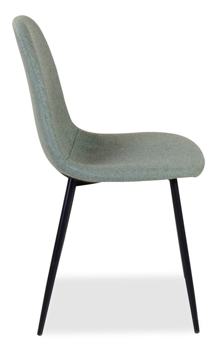 Chaise de salle à manger Jax en tissu de polyester et en métal - verte