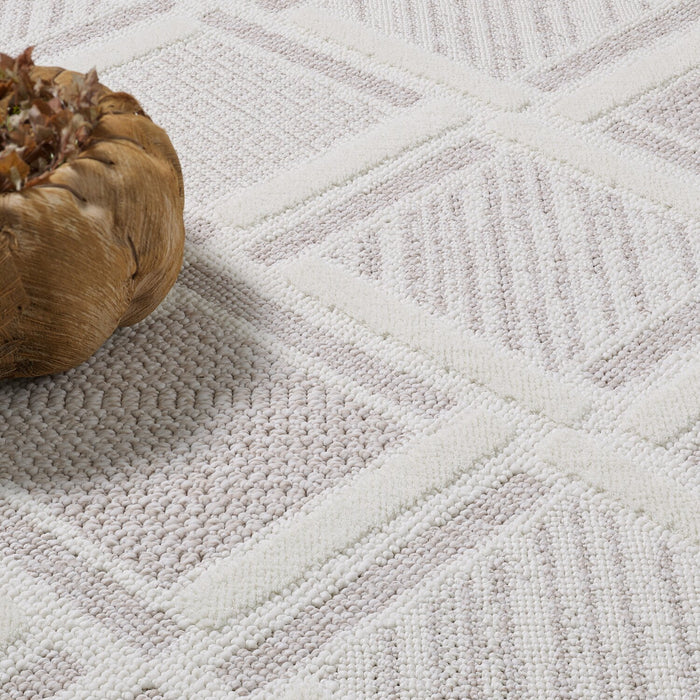 Carpette Knox beige à motif marocain - 6 pi 7 po x 9 pi 6 po