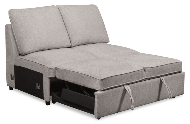 Sofa-lit sectionnel enveloppant de gauche Haven de Scott Living 3 pièces en tissu de chenille avec rangement - gris