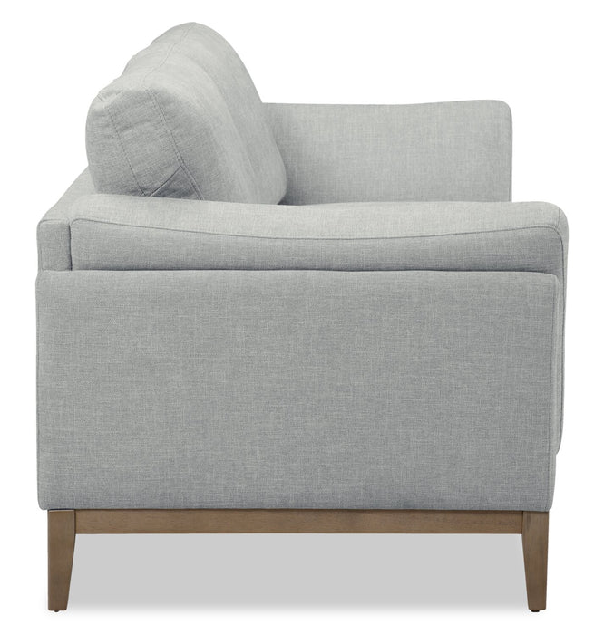 Sofa Valley de 83,5 po en tissu avec base et pattes en hévéa - gris