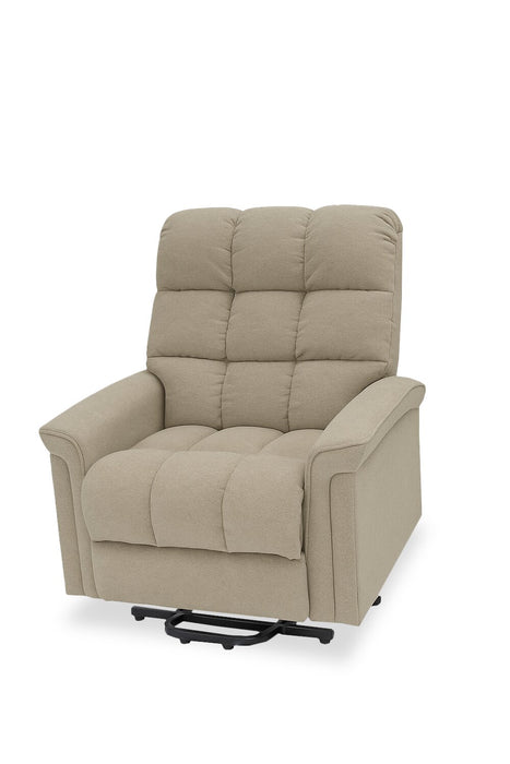 Fauteuil basculeur à inclinaison électrique Linton de 35.5 po en tissu d’apparence lin - champignon 