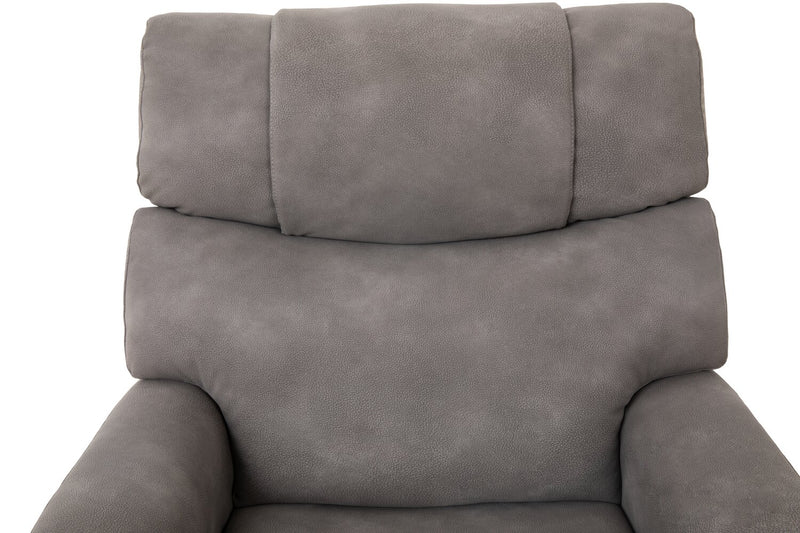 Fauteuil basculeur à inclinaison électrique Claire de 34 po en tissu d’apparence cuir - gris anthracite 