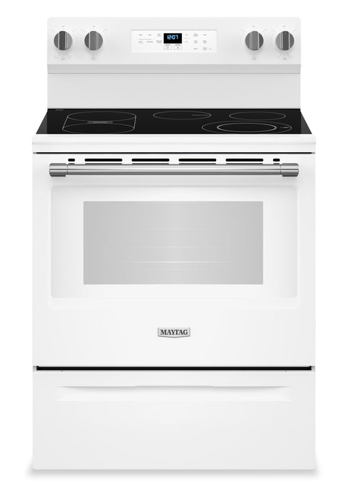 Cuisinière électrique Maytag de 5,3 pi3 et de 30 po avec friture à air sans préchauffage - blanche - YMFES6030RW