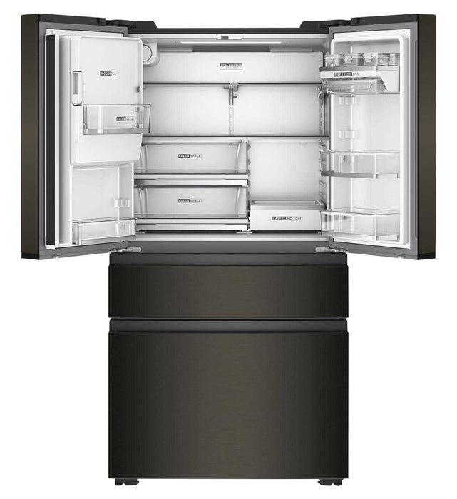 Réfrigérateur Whirlpool de 22 pi3 et de 36 po de profondeur comptoir véritable à portes françaises - acier inoxydable noir - WRMC7036RV