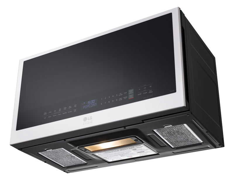 Four à micro-ondes à hotte intégrée intelligent LG de 2 pi3 avec intérieur muni du revêtement EasyCleanMC - essence blanche - MVES2033N