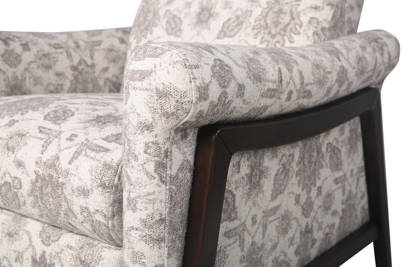 Fauteuil à inclinaison par poussée Mallie de 32 po en tissu de chenille - ardoise multicolore Limbu