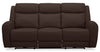 Sofa à inclinaison électrique Reign de 87 po en cuir véritable de qualité supérieure avec ports USB - brun chocolat Silverado