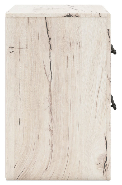 Table de nuit Derekson de 21,7 po (L) x 24,3 po (H) à 2 tiroirs avec ports USB - blanc rustique