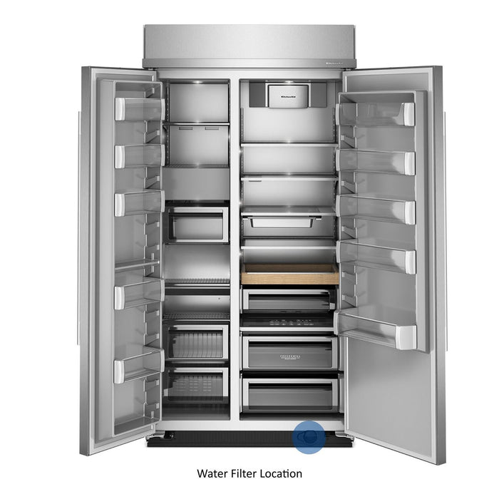 Réfrigérateur encastré KitchenAid de 25,5 pi3 et de 42 po à compartiments juxtaposés - acier inoxydable - KBSN742SPS