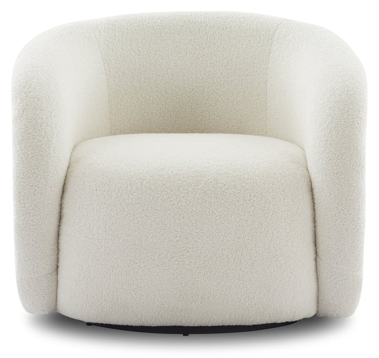 Fauteuil d’appoint courbé Solo de 31,1 po en tissu sherpa - crème glacée