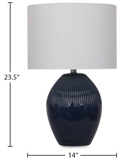 Lampe de table Penelope de Kort & Co. de 24 po en céramique bleue