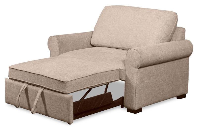 Fauteuil-lit convertible Haven de Scott Living de 55 po en tissu de chenille avec pattes en bois - taupe