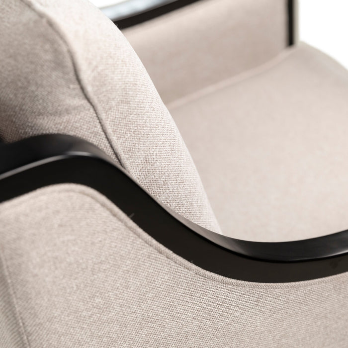 Fauteuil d’appoint Posh de 28,14 po en tissu avec coussins de dossier et de siège amovibles et pattes en bois - beige