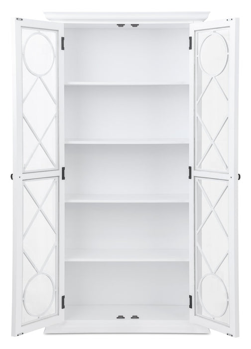 Armoire vitrée Frances de 36 po avec portes en verre - blanche