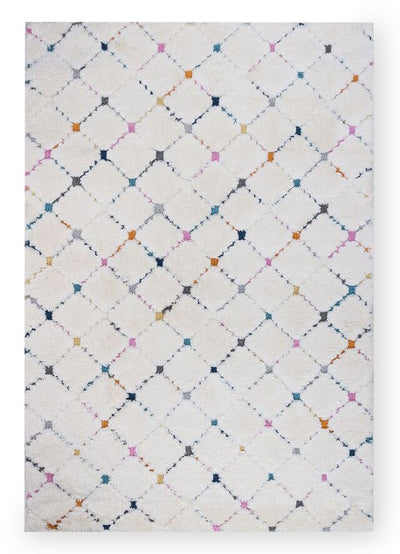 Robin Multi-Colour Moroccan Shag Area Rug - 6'7" x 9'6" | Carpette à poil long Robin multicolore à motif marocain - 6 pi 7 po x 9 pi 6 po