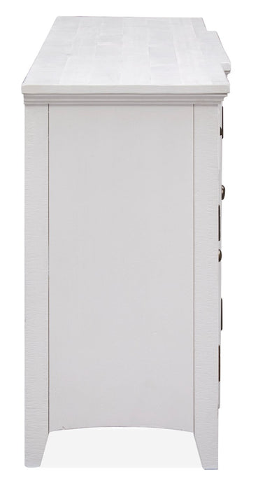 Meuble pour téléviseur traditionnel Wesley de 80 po avec rangement et système de gestion des câbles pour téléviseurs jusqu’à 85 po - blanc calcaire