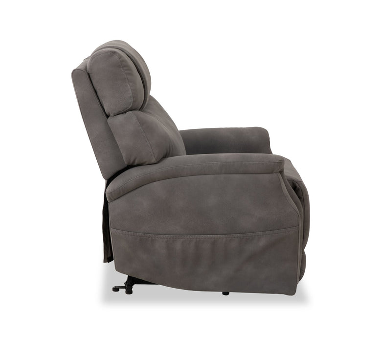 Fauteuil basculeur à inclinaison électrique Claire de 34 po en tissu d’apparence cuir - gris anthracite 