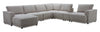 Sofa sectionnel modulaire de gauche Voyage 7 pièces en tissu avec console et coussins de dossier amovibles - taupe